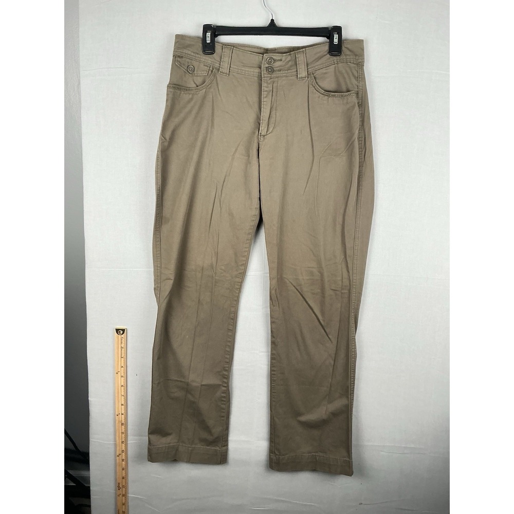 Lee Riders Womens Straight Leg Pants Size 12M Beige Khaki Stretch Casual